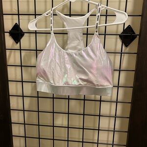 SHEIN Iridescent White Sports Top